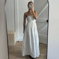 Vacation Off-Shoulder Ruched High-Waist Maxi Dress