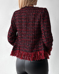 European And American Feminine Straight Tube Coarse Woolen Coat