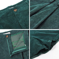 Girls High Waist Fleece Green Casual Pants