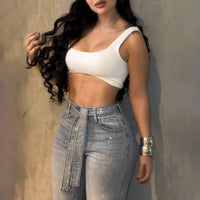 Womens Loose Slimming Straight-leg High-waisted Pants