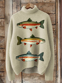 Women's Christmas Printed Turtleneck Sweater