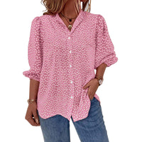 Half Sleeve Shirt Cardigan With Dots Shirt Loose