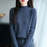 Women's Loose-fitting Mid-neck Sweater Long Sleeve Base
