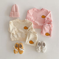 Cute Fish Embroidered Sweater Ankle Banded Pants Suit