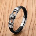 Mens Retro Lion Head Personalized Leather Bracelet