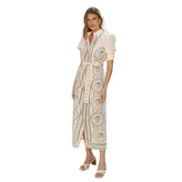 Printed Fashionable Lace-up Mid-Length Dress For Women