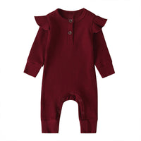 Baby Casual Rompers Jumpsuit Children's New Baby Sunken Stripe Girls' Long-sleeved Jumpsuit