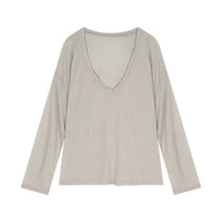 Women's Slim-transparent V-neck Long-sleeved Loose Sun Shield Casual Top