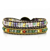 Jagged Stone Crystal Wrapped Bracelet Bohemian Style