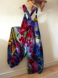 Independent Station Women's Innovative Printing Loose Casual Jumpsuit