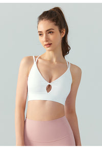 Women's Double Shoulder Strap Yoga Vest Breathable Chest Pad Sports Bra Top