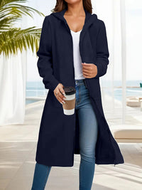Fashionable Simple Comfortable All-match Slimming Hooded Coat