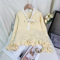 Women's Knit Cardigan Bow Tie Sweater