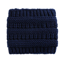 Knitted Hat With Hair Extensions Wool Sleeve Warm
