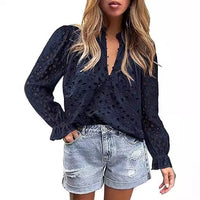 Women's Autumn Top Fashion Horn Long Sleeve Casual