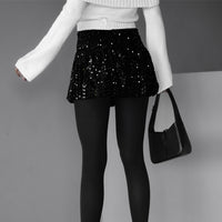 Loose-fitting Sequin Pleated Skirt Women's