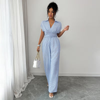 Women's Waist-Cinched Loose Sleeveless Jumpsuit