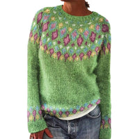 Round Neck Multicolor Loose Fashion Pullover Sweater