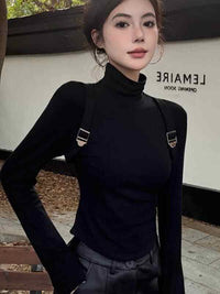 Turtleneck Long Sleeve T-shirt Women's Slim Bottoming Shirt