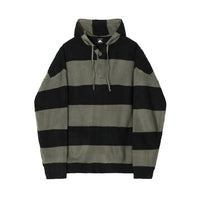 Korean Style Striped Idle Style Retro Hooded Sweater