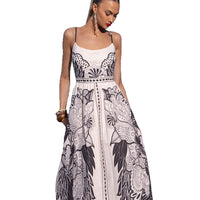 Printed Fashionable Sweet Strap Dress For Women