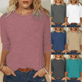 Crewneck Long-sleeve Fashionable Casual Outerwear T-shirt
