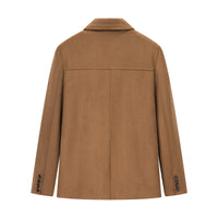 Loose Pockets Male Long Sleeve Suit Coat