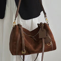 Womens Stylish Matte Suede Retro Crossbody Bag