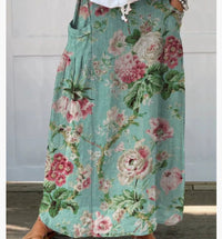 Independent Printed Skirt With Pockets