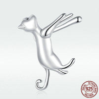 925 Silver Cute Kitten Ear Clip Single
