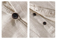 Ramie Long Sleeve Shirt Loose Casual Stand Collar National Style Linen Youth Simplicity