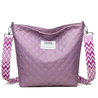 Fashion Quilted Shoulder Diamond Lattice Letter Label Large-capacity Crossbody Bag