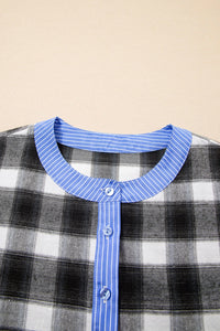 Women's Casual Fashion Patchwork Plaid Shirt