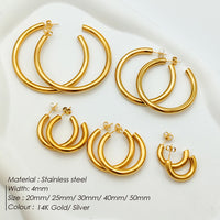 Fashionable Gold-Plated Stainless Steel Earrings