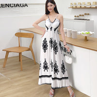Womens Sleeveless Floral Print Slip Dress