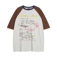 Hand Painted Graffiti Printing Short Sleeve Men