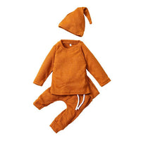Knitted Baby Children's New Solid Color Knitted Hat Suit