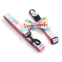 Pet Collar Traction Rope Bow Set
