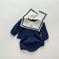 Academy Style Long Sleeved Set Baby Navy Collar Top