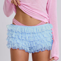 Flounced Wave Solid Color Lolita Low Waisted Shorts