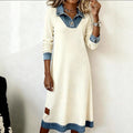 Womens Casual Distinctive Denim Patchwork Dress