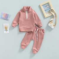 Men's And Women's Clothes For Babies Candy-colored Zipper Collar Autumn Suit