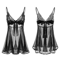 Cute Nightdress Small Breast Size Exaggerating Bra See-through Teasing Uniform Suit