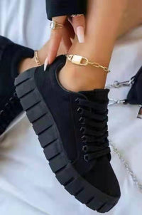 European And American New Round Toe Thick Sole Shoes Women