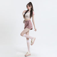 Cowboy Dirty Wide-leg Denim Shorts For Women