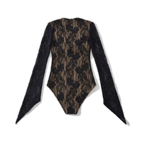 Double-layer Embossed Crochet Lace Bodycon Hollowed-Out Jumpsuit For Women