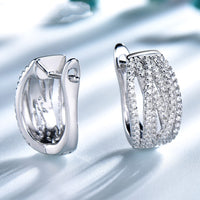 Simple S925 Sterling Silver Gemstone Clip Earrings Retro