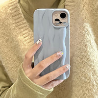 Macaron Pure Color All-matching Three-dimensional Corrugated Phone Case