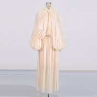 Designer Batwing Sleeve Lace-Up Dress For Women