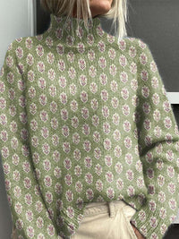 Women's Abstract Printing Casual Cardigan Sweater